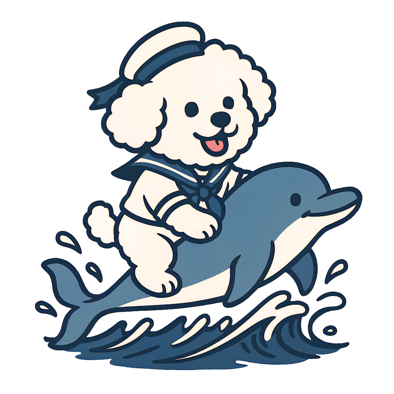 比熊衝浪海豚